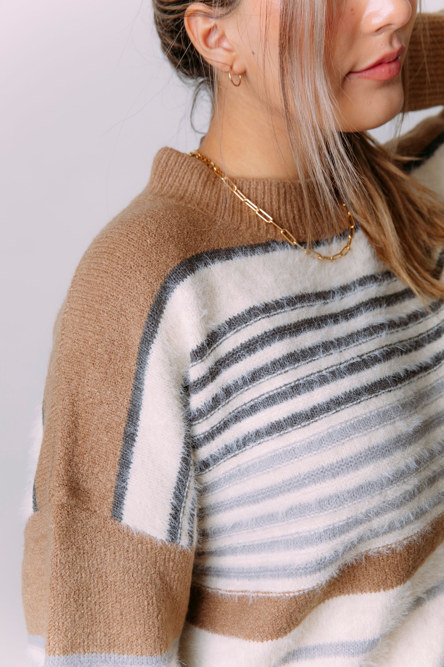 SWEATER WEATHER STRIPED SWEATER TOP
