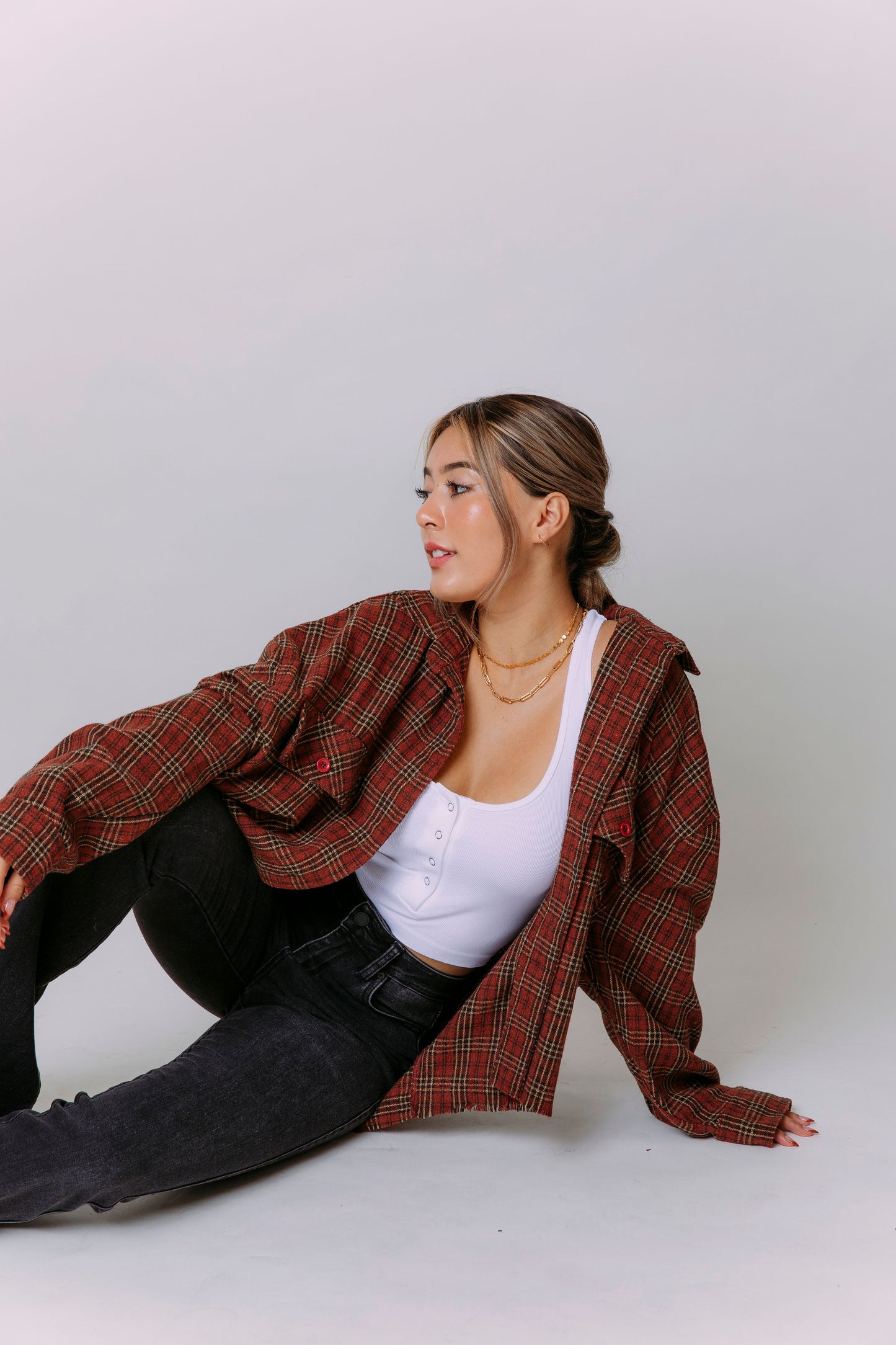 FIRESIDE WITH YOU CROPPED FLANNEL