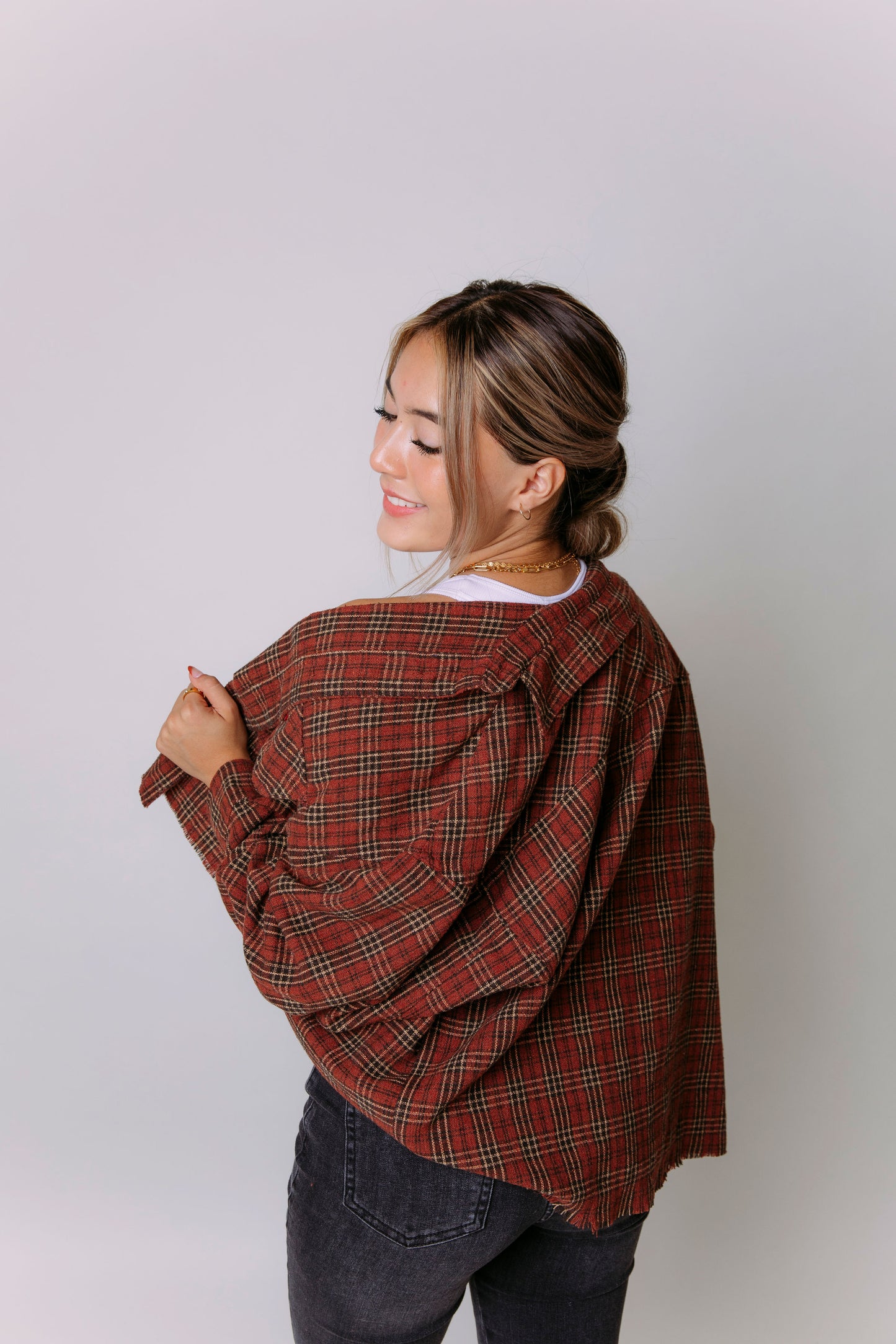 FIRESIDE WITH YOU CROPPED FLANNEL
