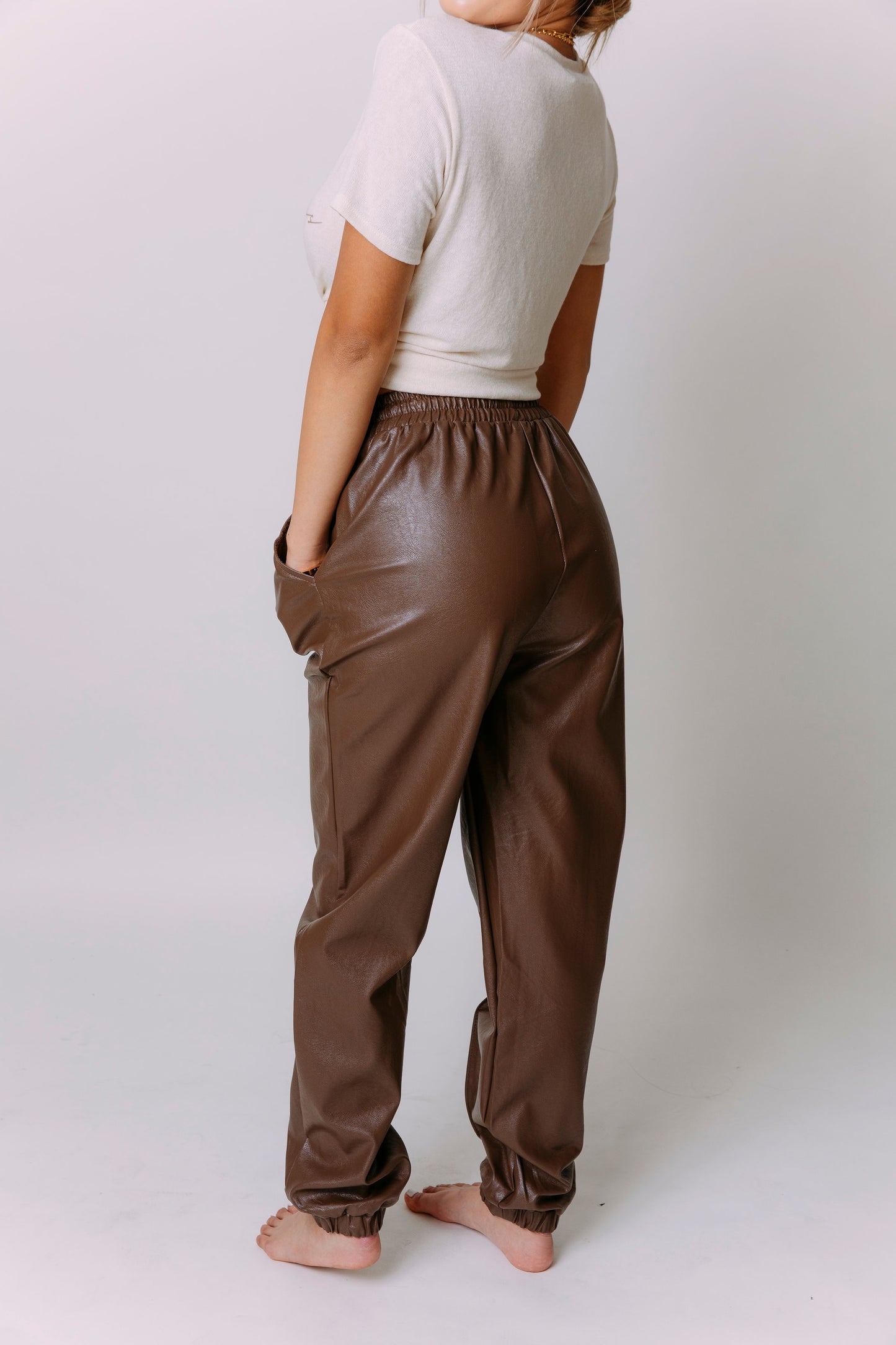 L.A. NIGHTS FAUX LEATHER JOGGER