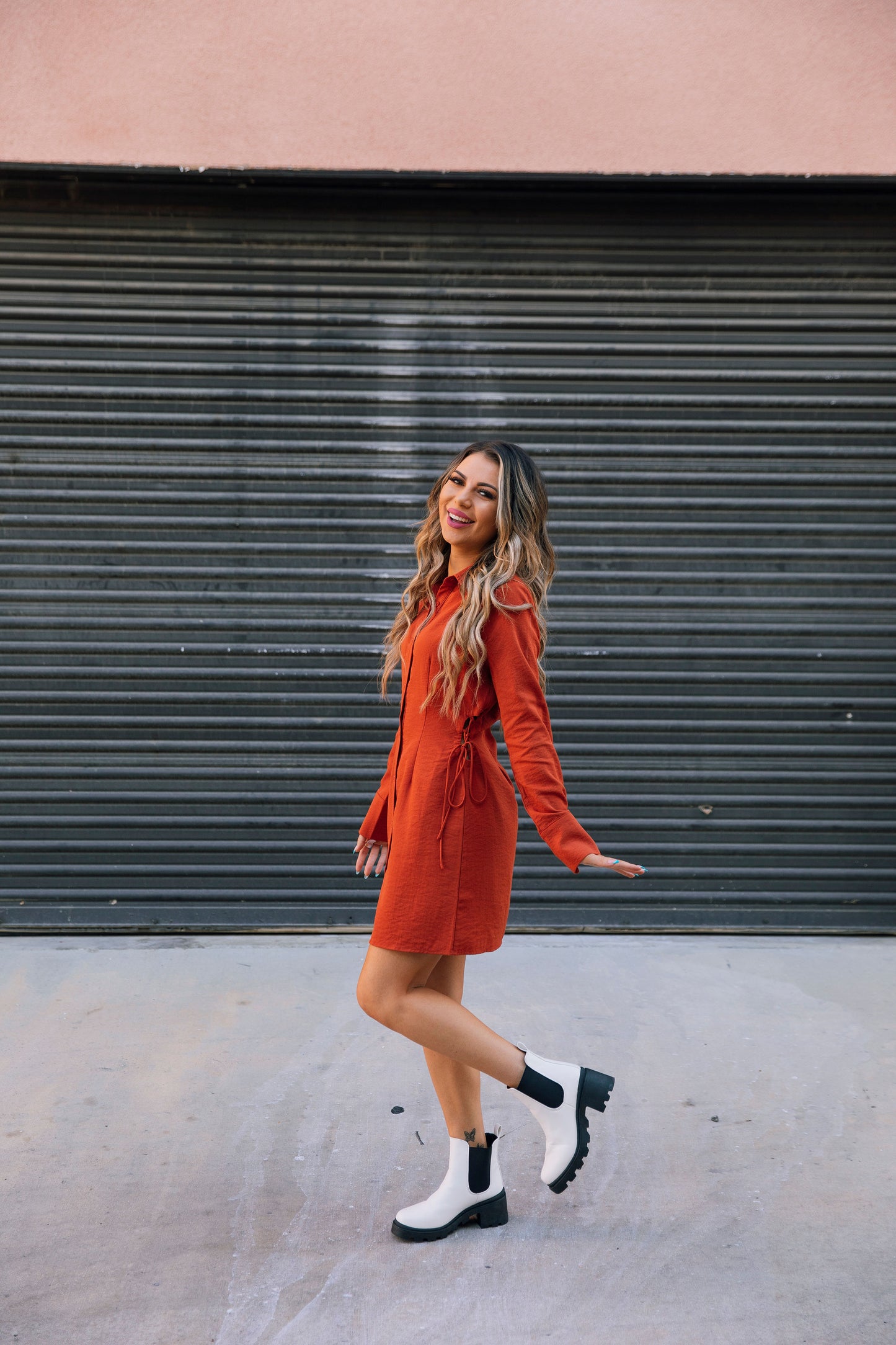 TIED TO YOU MINI SHIRT DRESS