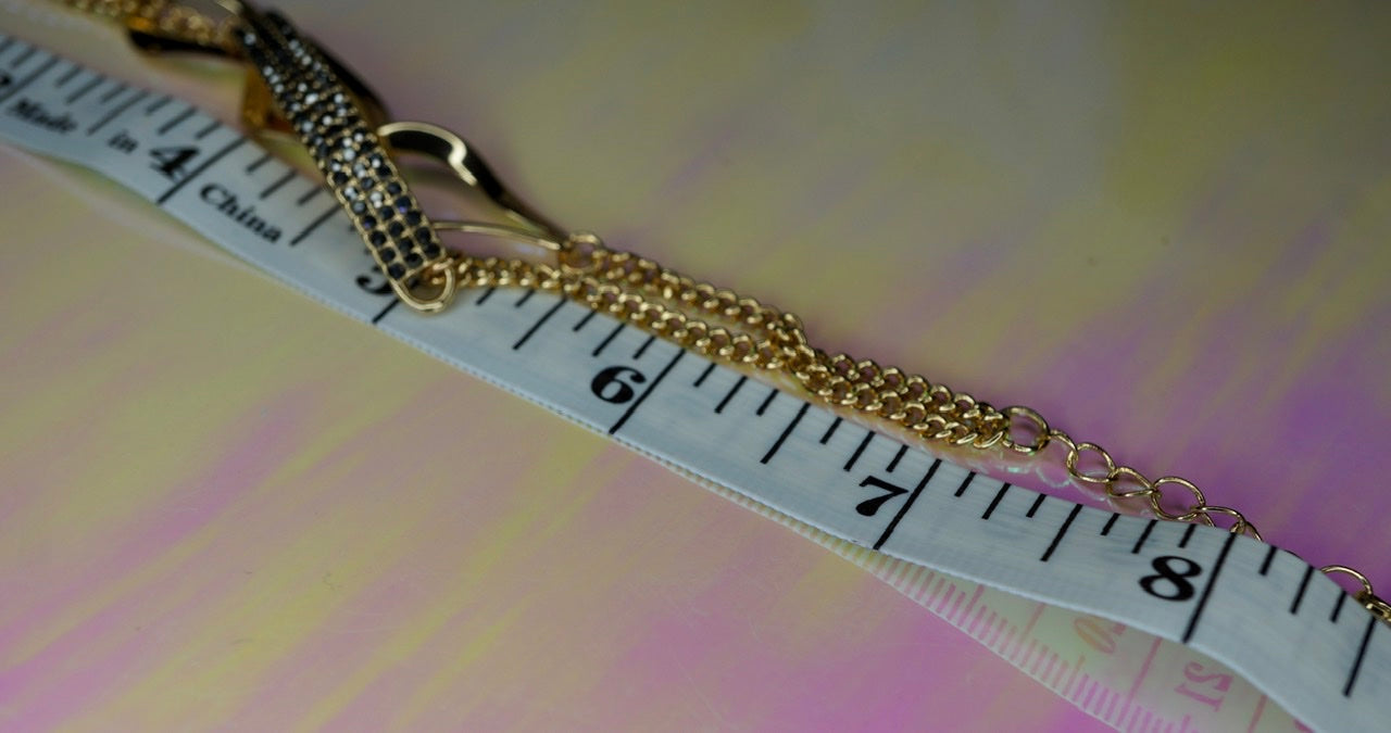 Grey Rhinestone Double Chained Bracelet