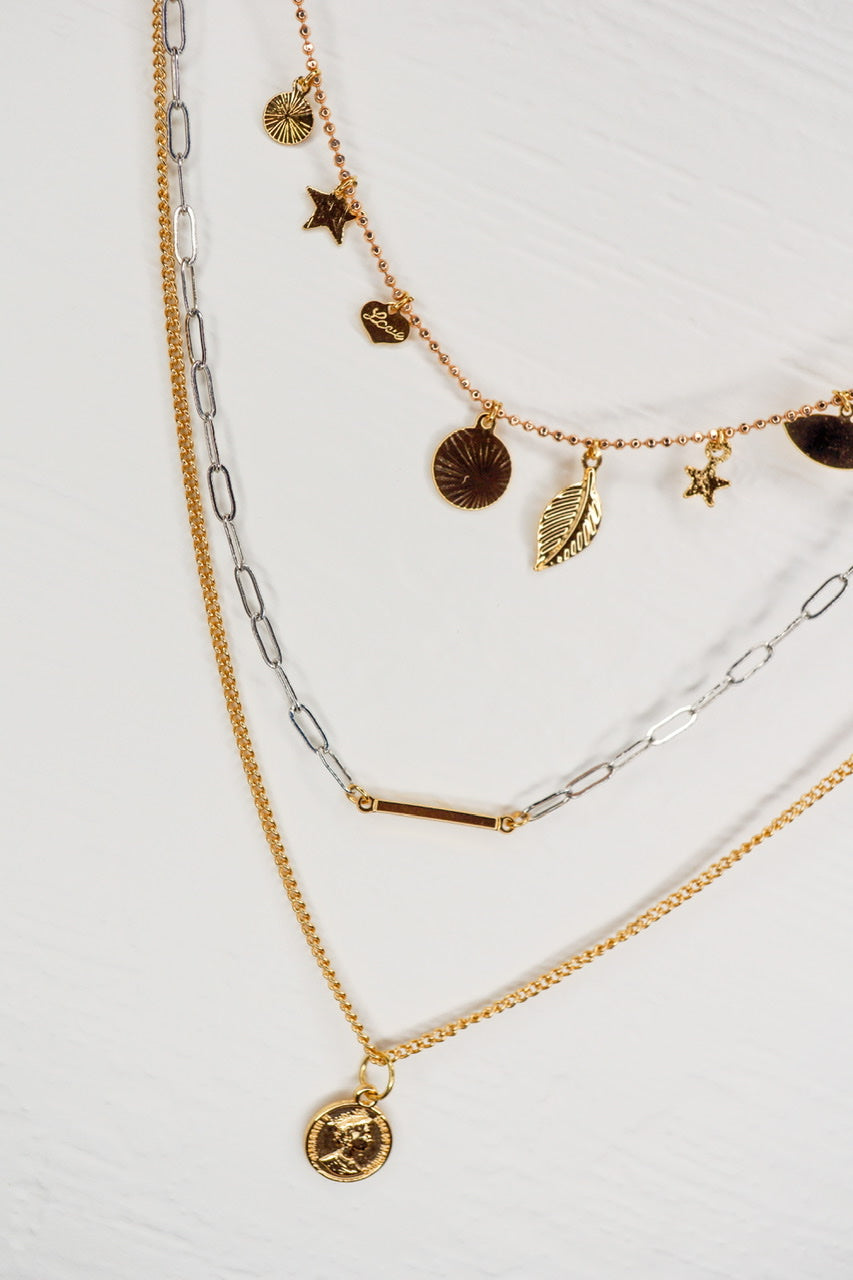 3-Layered Medallion Necklace