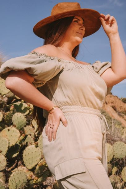 SAGE MOOD PUFF SLEEVE JUMPSUIT