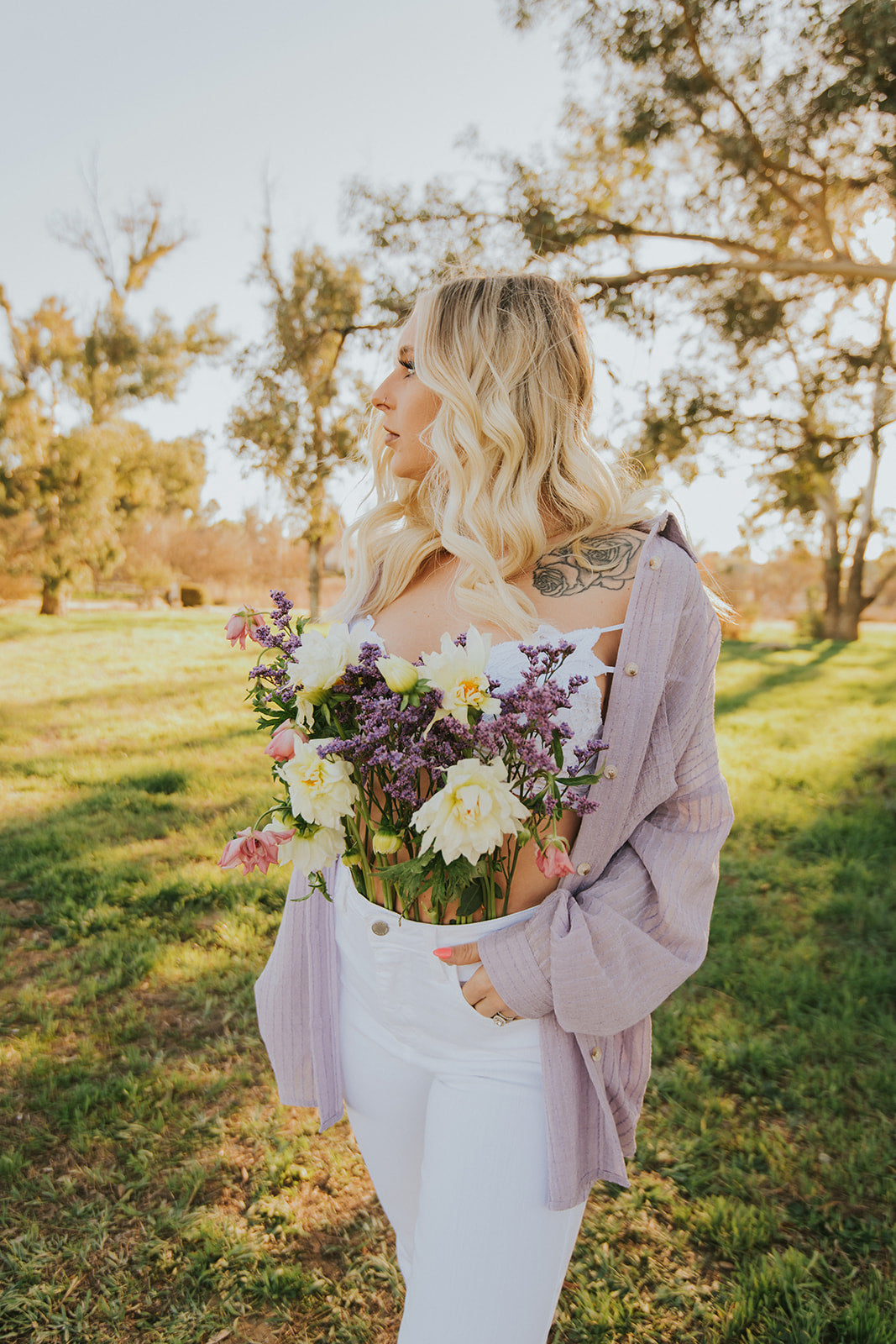 The Lavender Fields Button Up