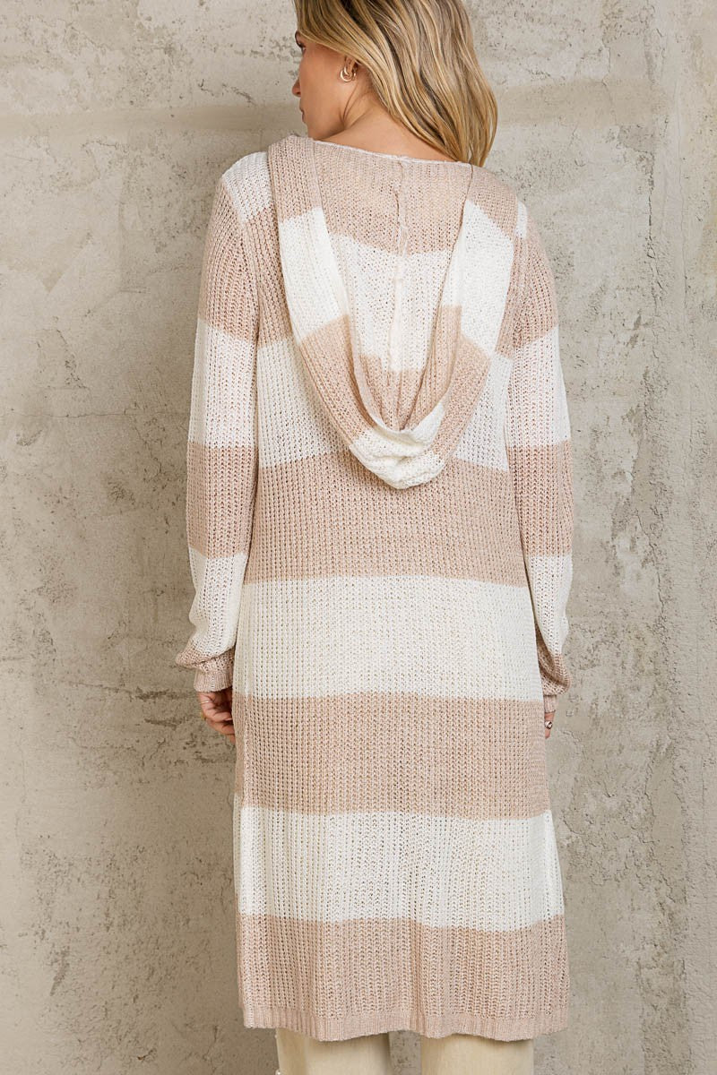 Move With Me Striped Maxi Cardigan