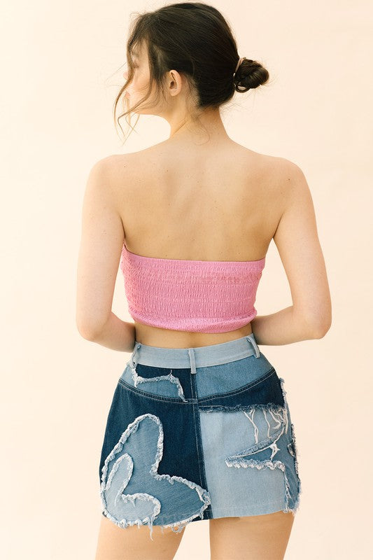 STAR OF MY HEART DENIM SKIRT