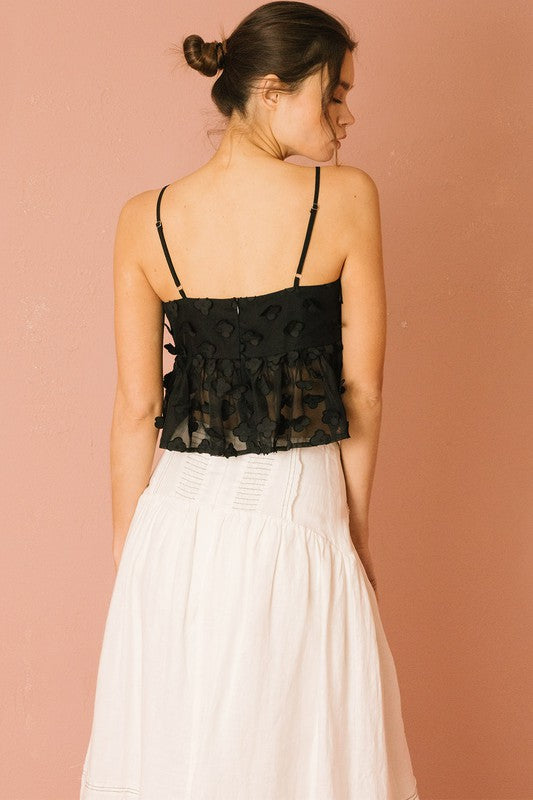FORGET ME NOT BLACK FLORAL TOP