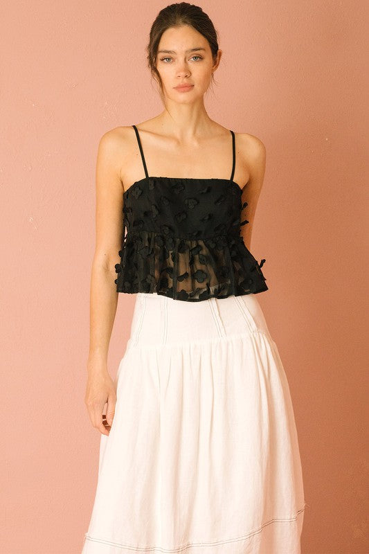FORGET ME NOT BLACK FLORAL TOP