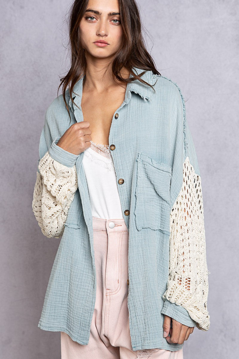 Marbella Crochet Button Up