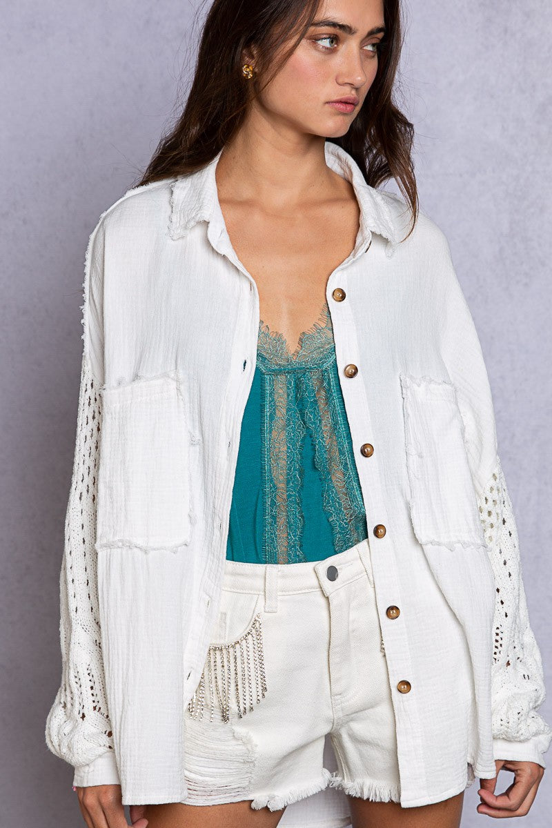 Marbella Crochet Button Up