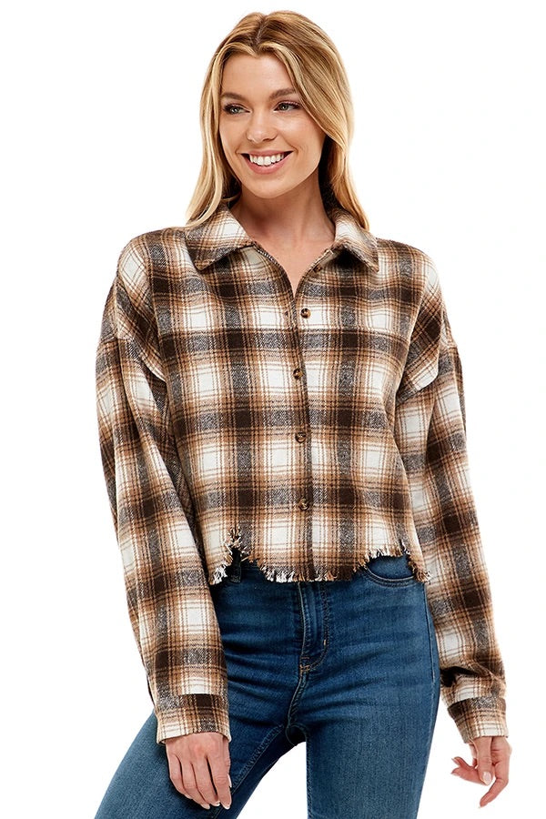 FEELING TOASTY CROPPED FLANNEL