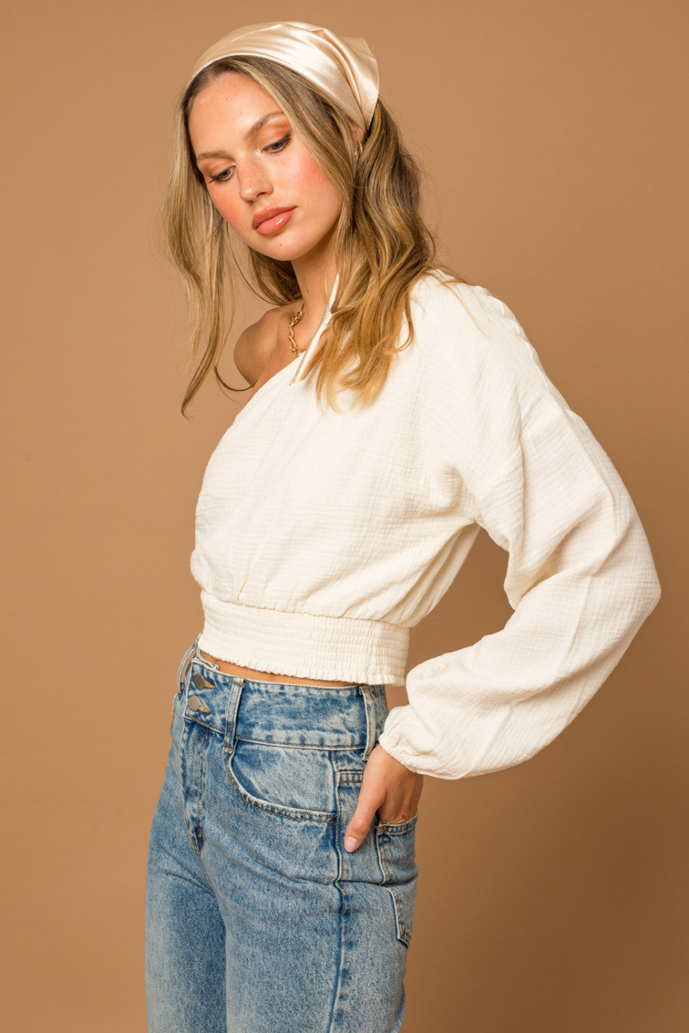 Sayulita Cotton One Shoulder Top