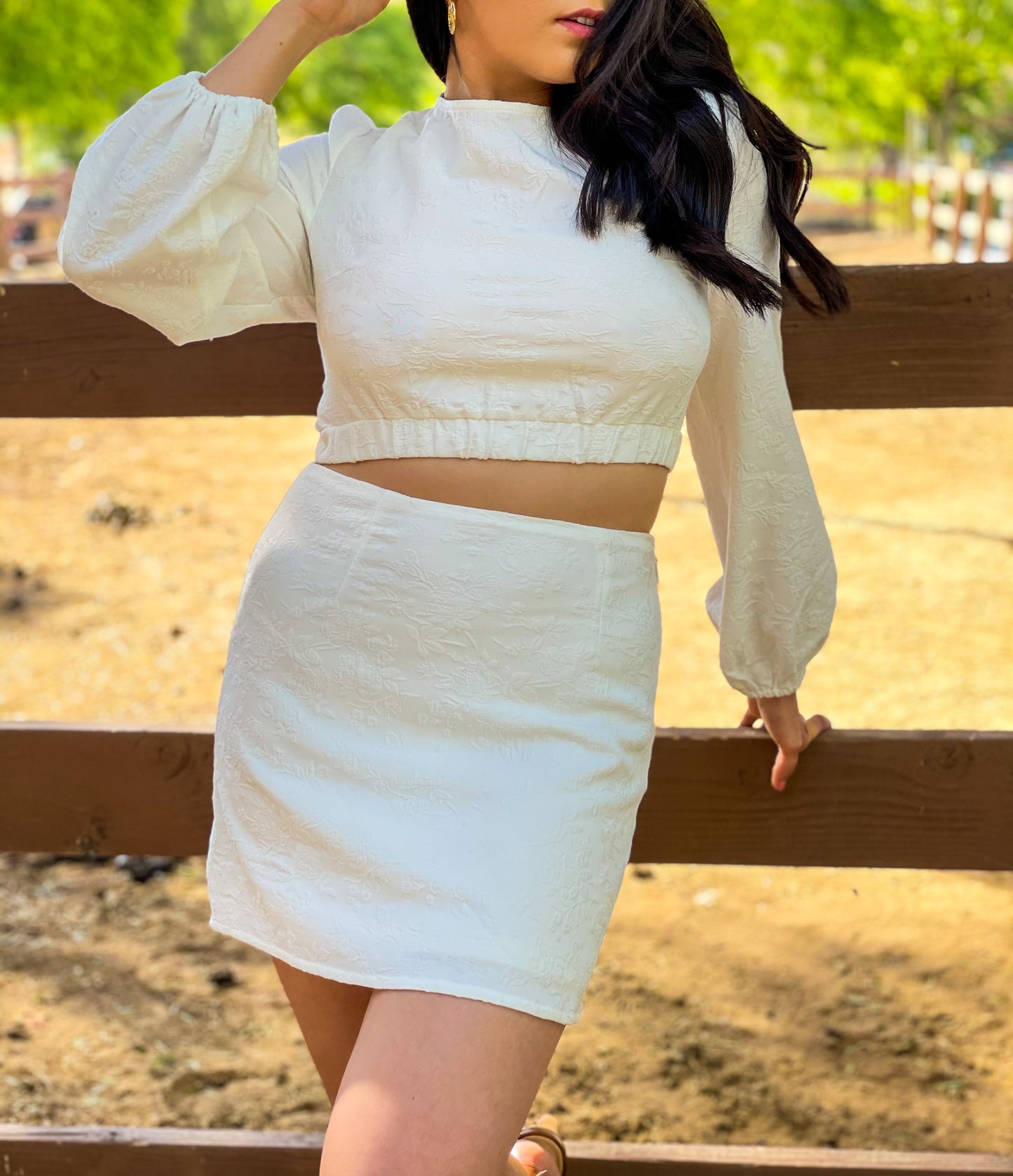 ISABELLA OPEN BACK CROP TOP & SKIRT SET