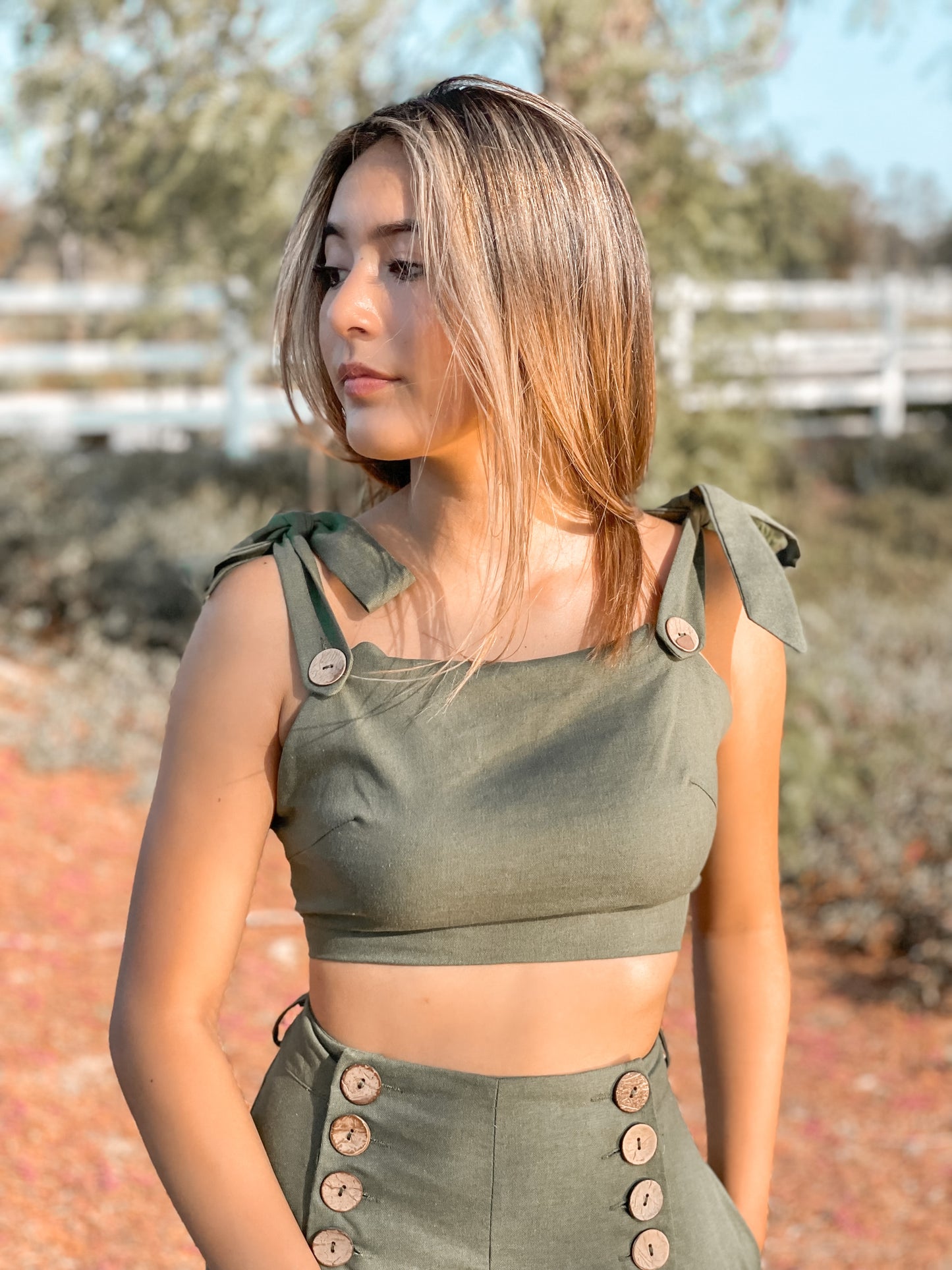 OLIVE GREEN 2-PIECE JUMPSUIT