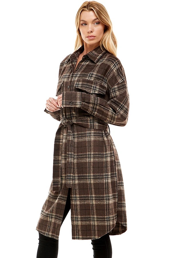 CITY BOUND PLAID COAT