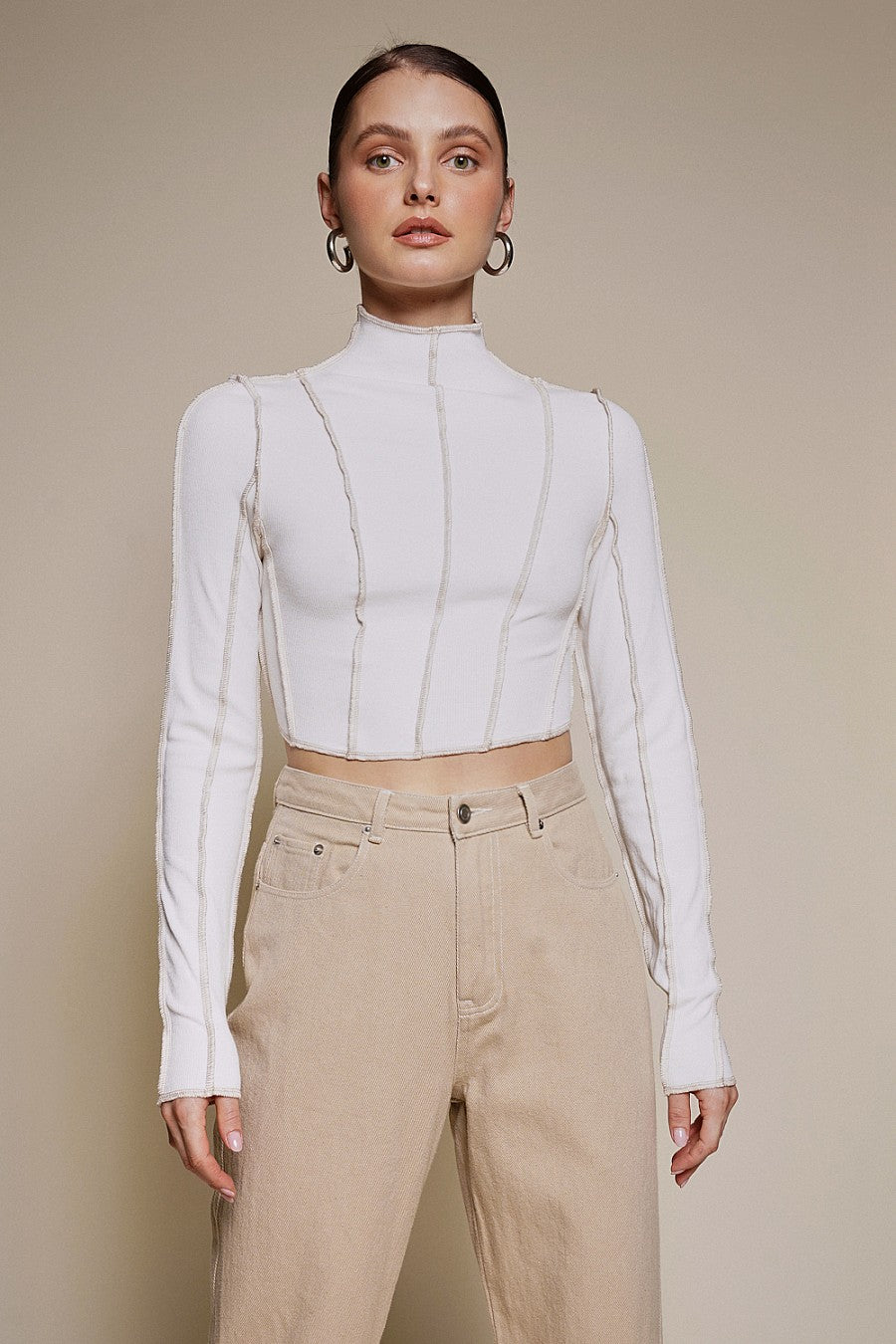 MOSCATO BIANCO LADIES KNIT CONTRAST TOP