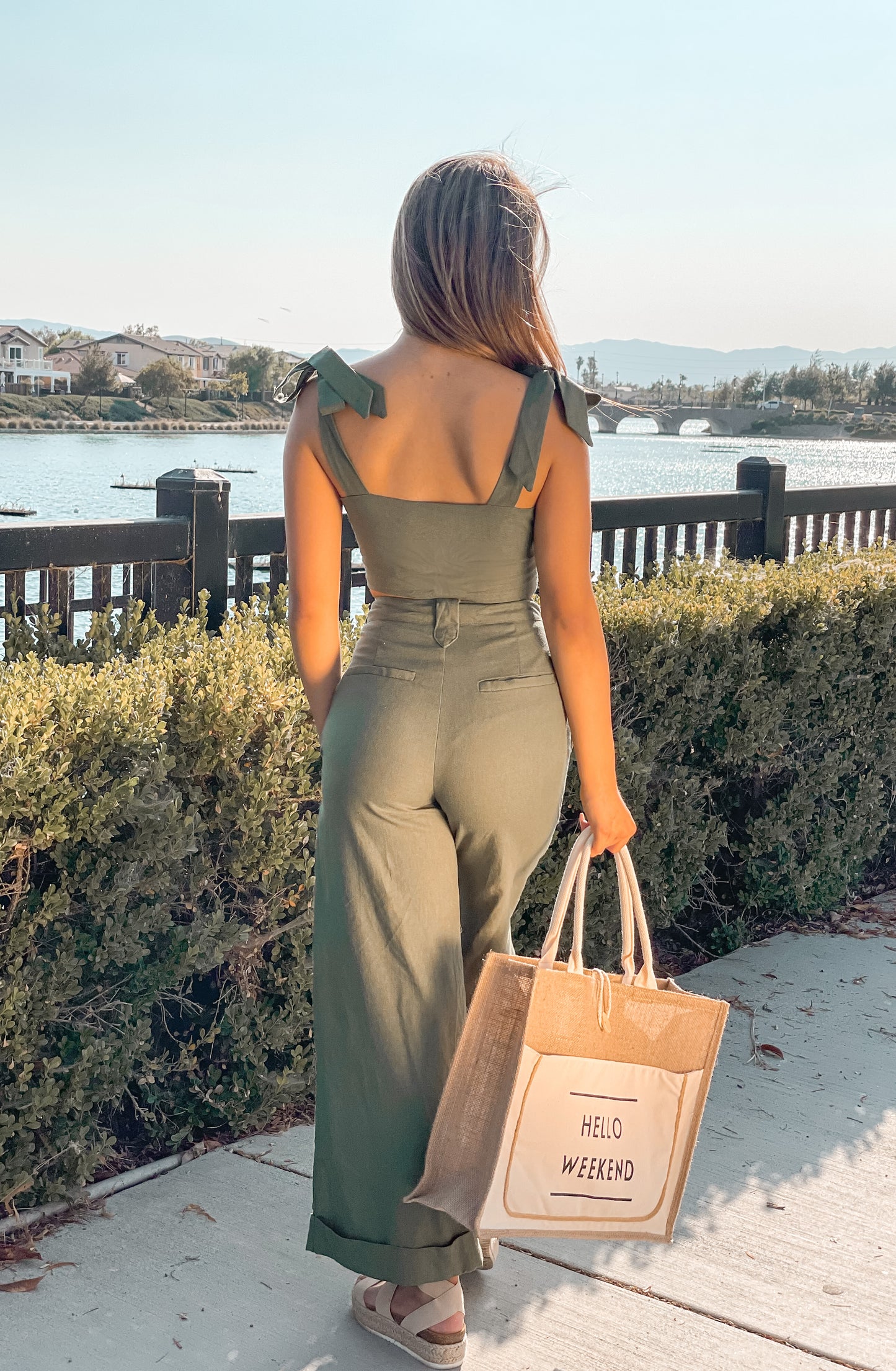 OLIVE GREEN 2-PIECE JUMPSUIT