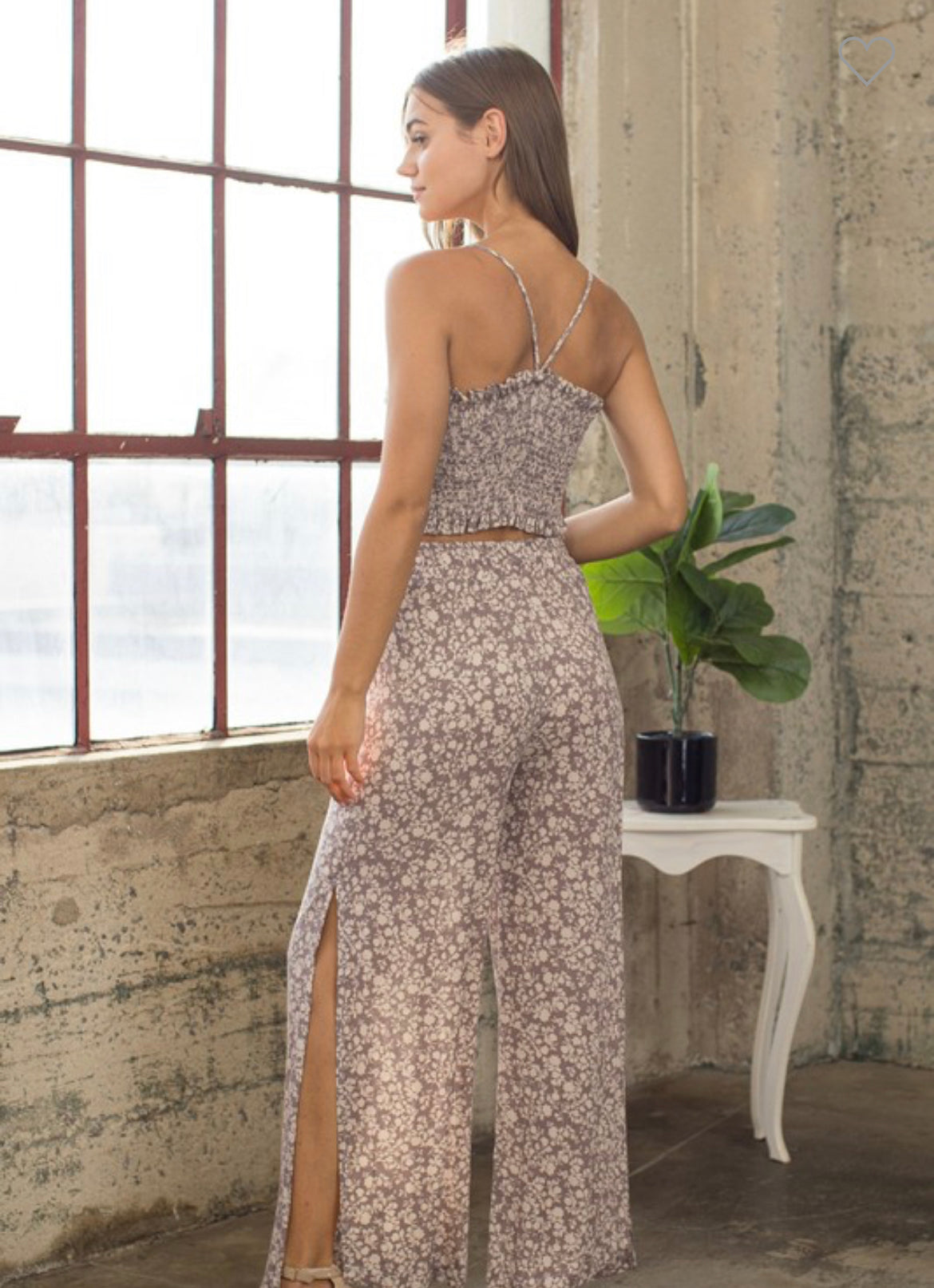Mauve Into Spring Cami Crop and Palazzo Pant Set