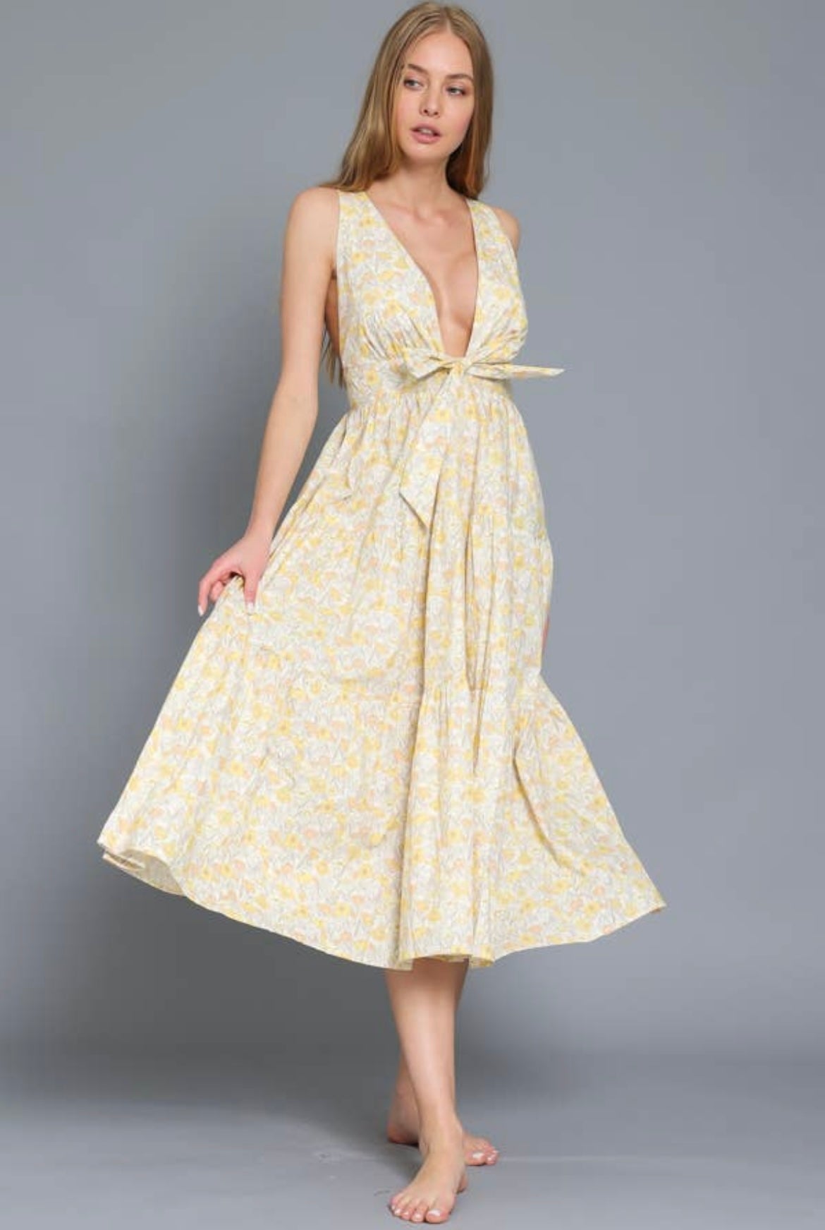 Little Miss Sunshine Tiered Midi Dress