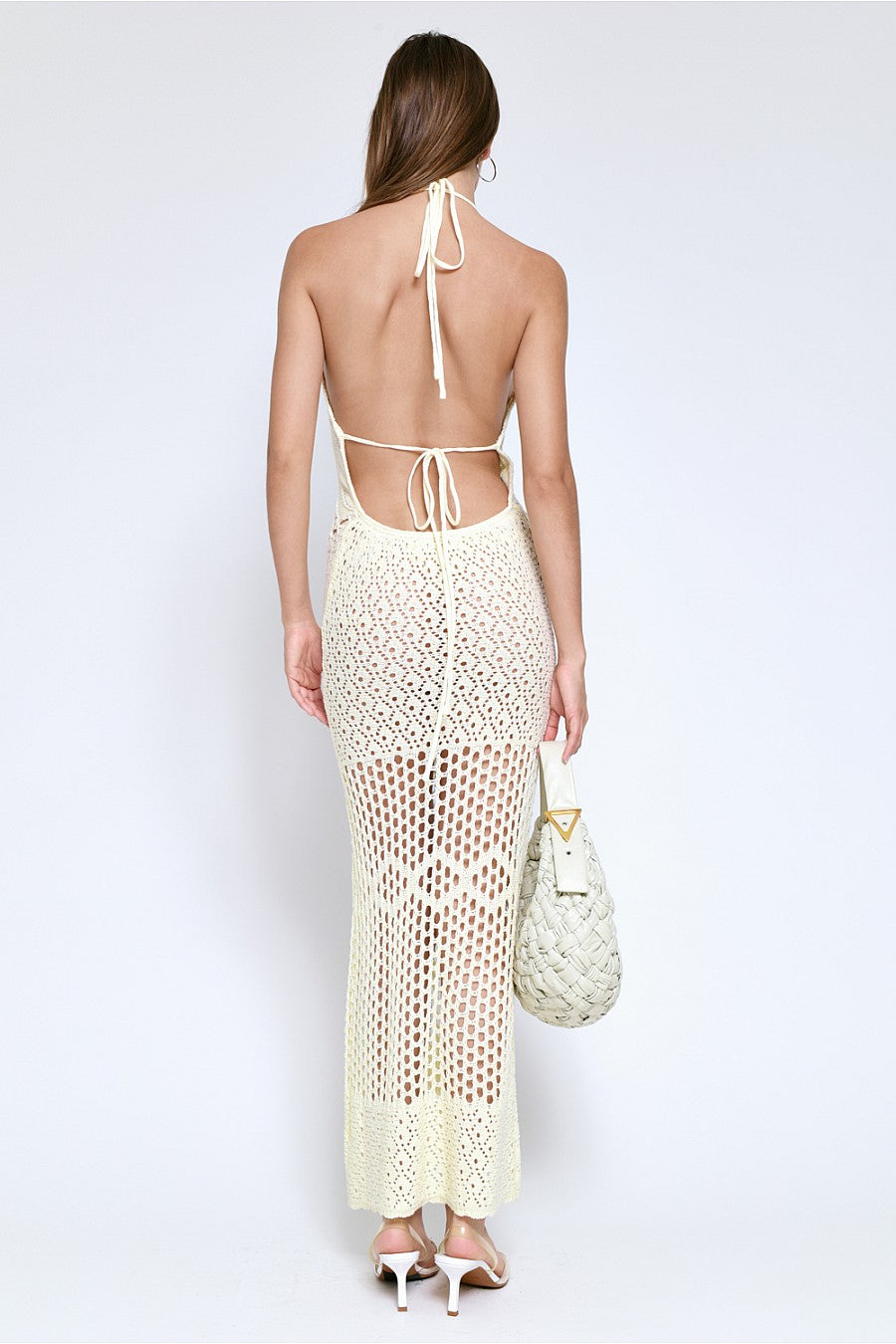 Playas Crochet Halter Dress