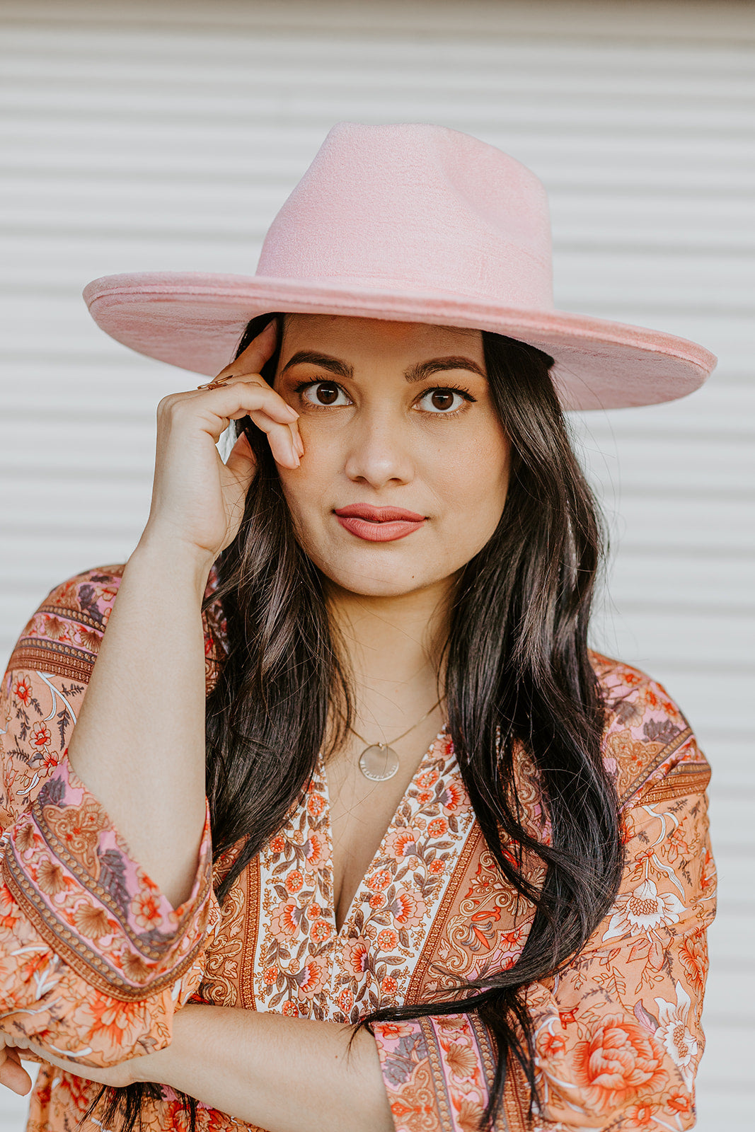 Doblè Curled Pencil Brim - Light Pink