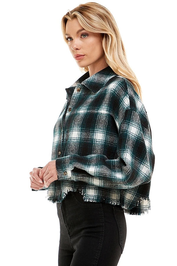 FEELING TOASTY CROPPED FLANNEL