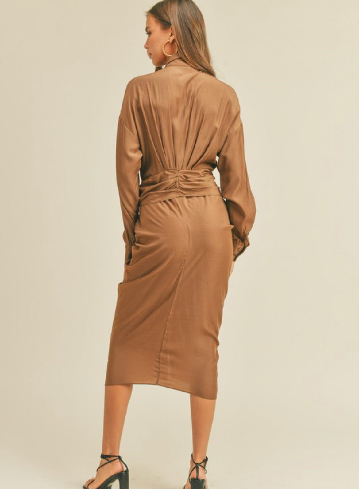 Seducing Silk Shirt Dress