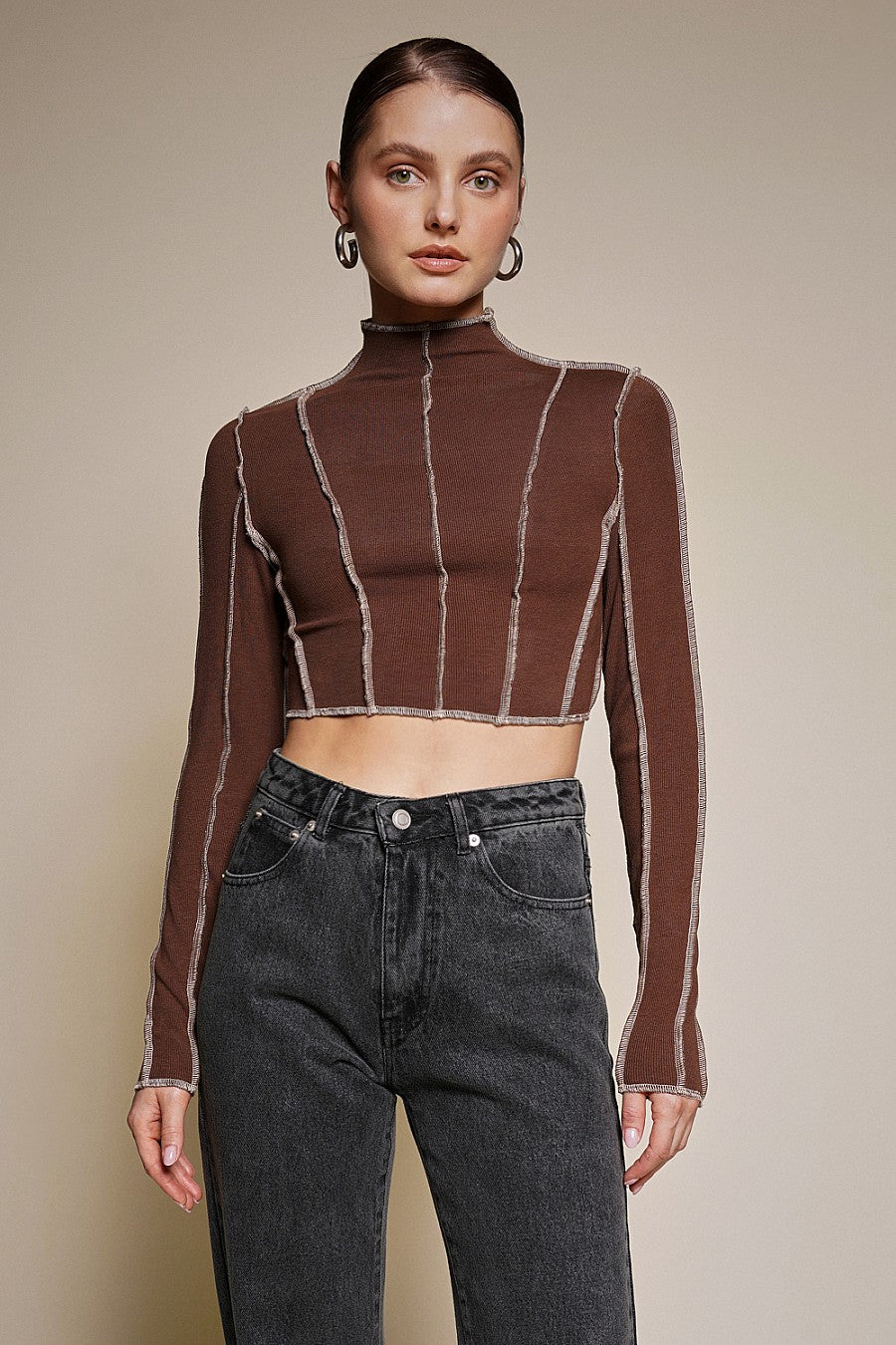 MOSCATO BIANCO LADIES KNIT CONTRAST TOP