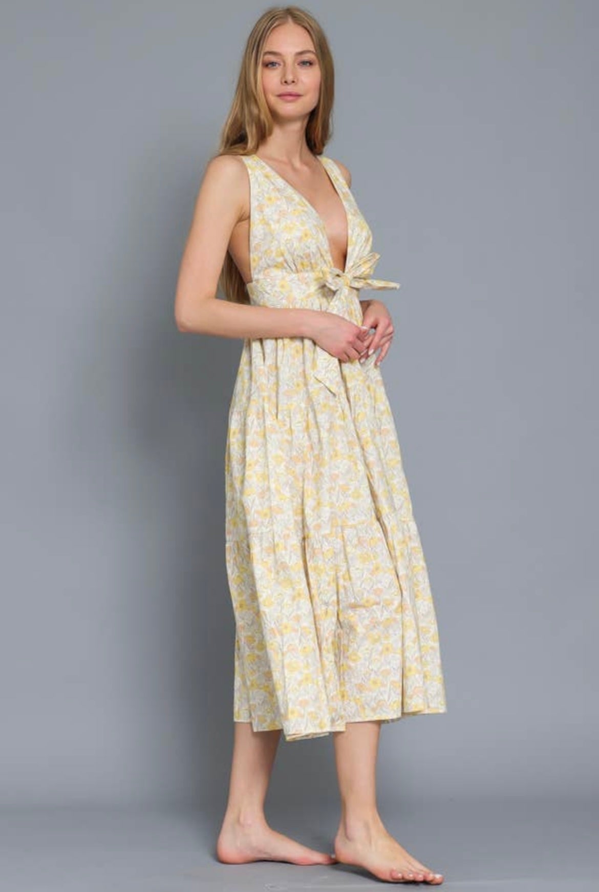 Little Miss Sunshine Tiered Midi Dress