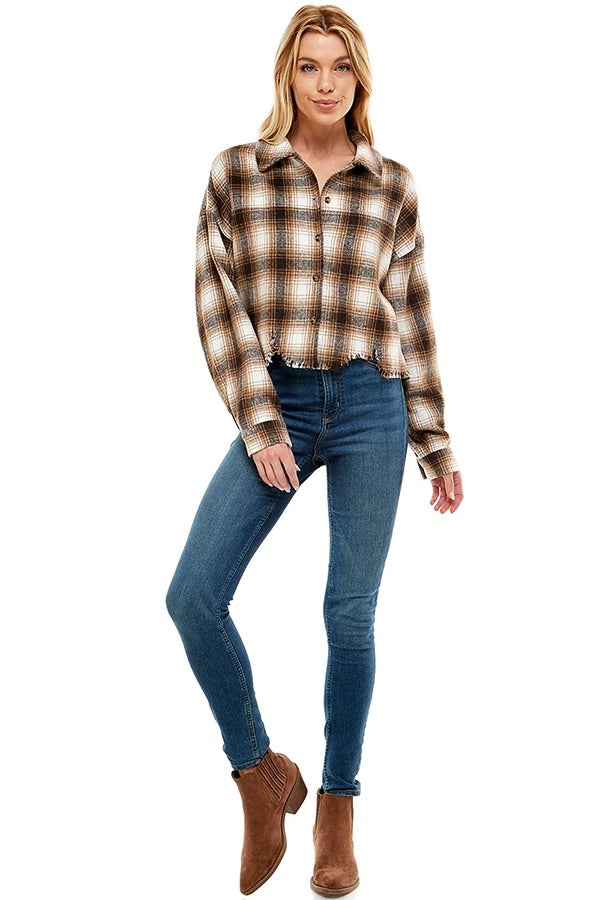 FEELING TOASTY CROPPED FLANNEL