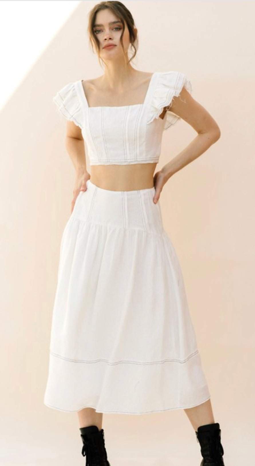 Walk the Line 2-Piece Skirt Set