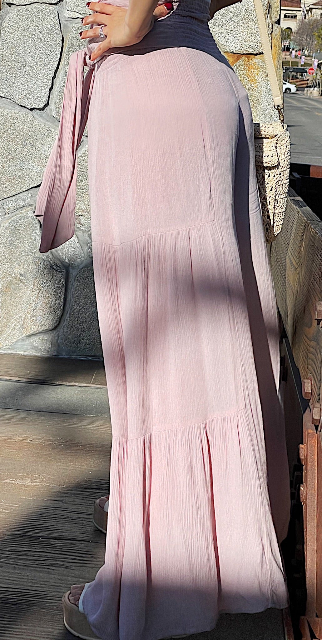 DESERT ROSE WIDE-LEG TROUSERS