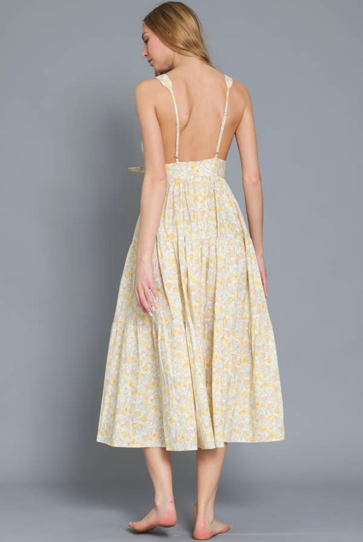 Little Miss Sunshine Tiered Midi Dress