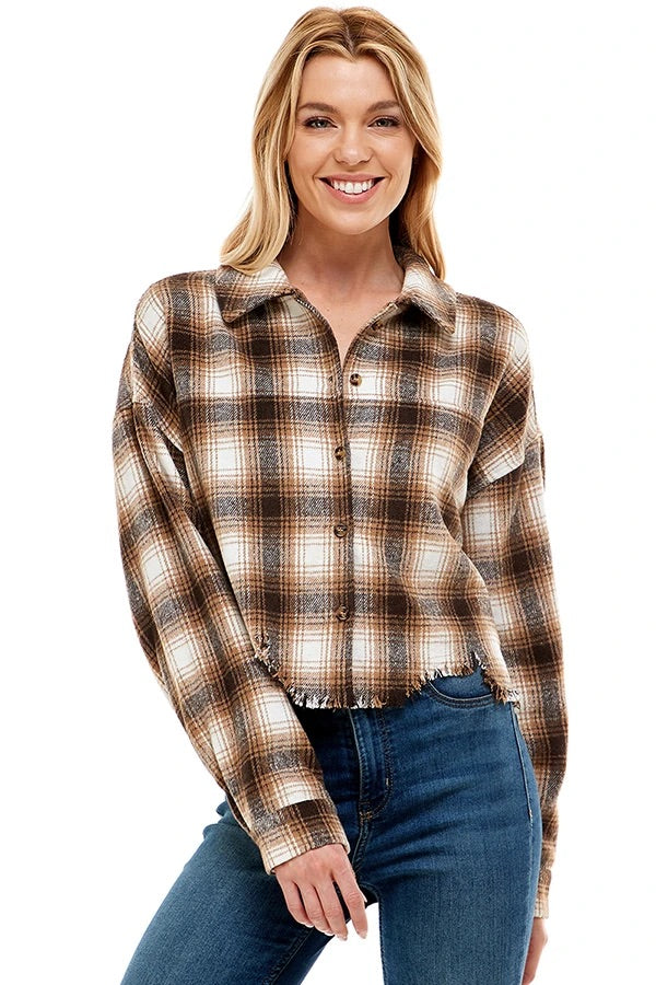 FEELING TOASTY CROPPED FLANNEL