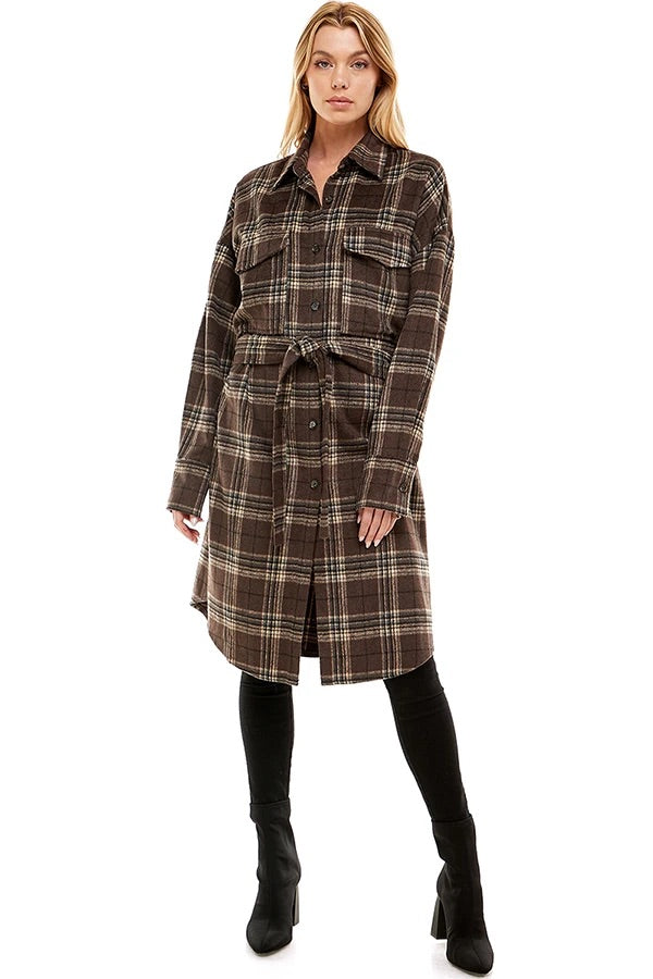 CITY BOUND PLAID COAT