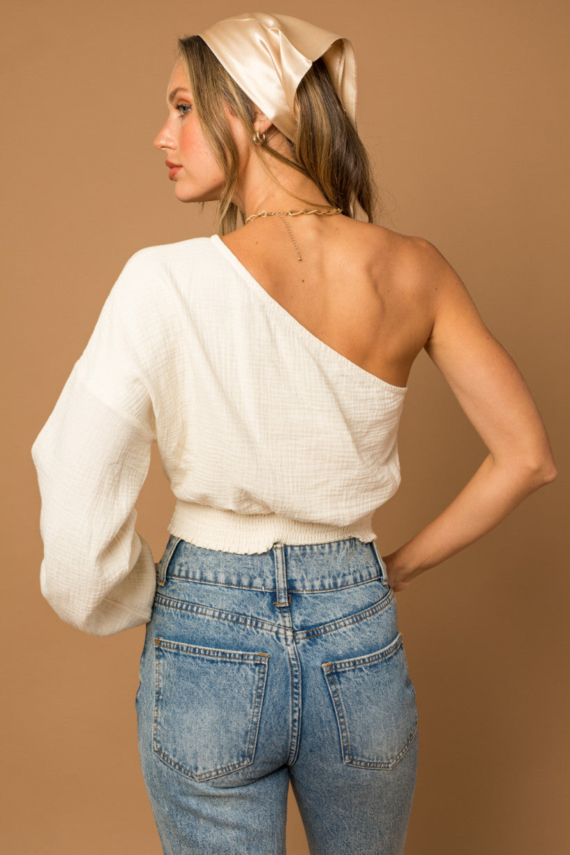 Sayulita Cotton One Shoulder Top