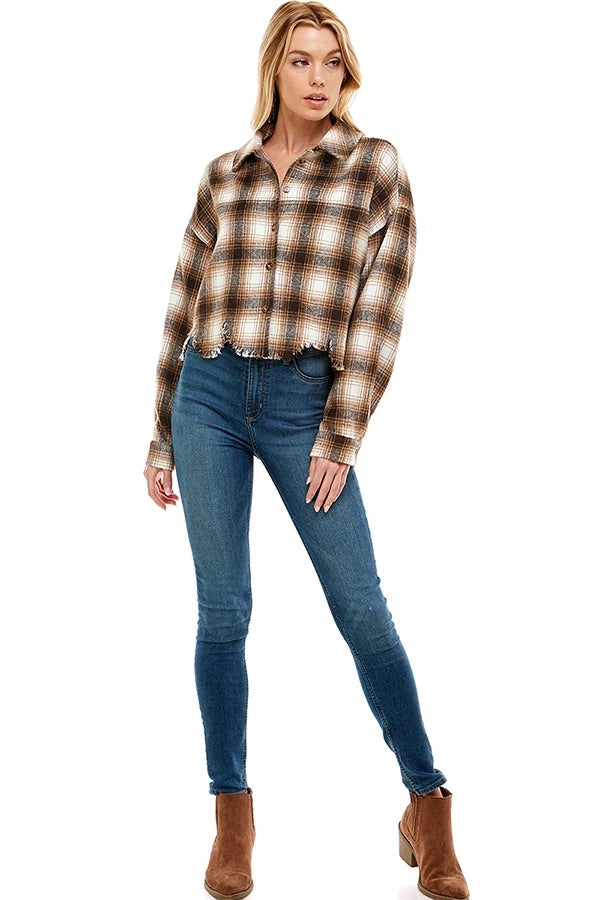 FEELING TOASTY CROPPED FLANNEL