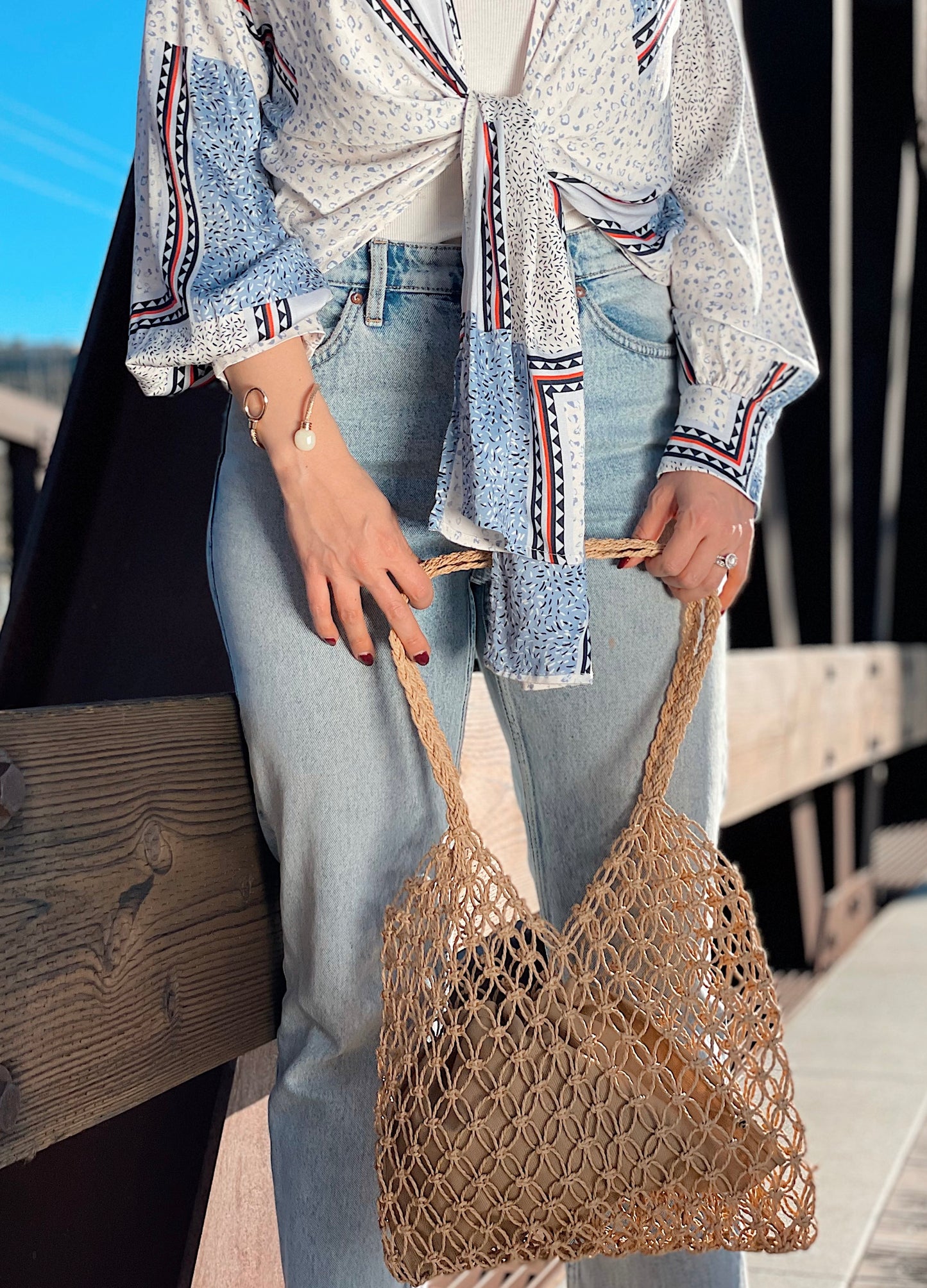 SAYULITA NATURAL WOVEN TOTE BAG