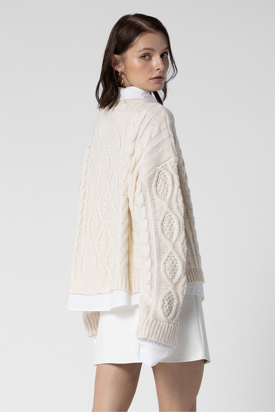 Universitaria Knitted Sweater with Detachable Collar