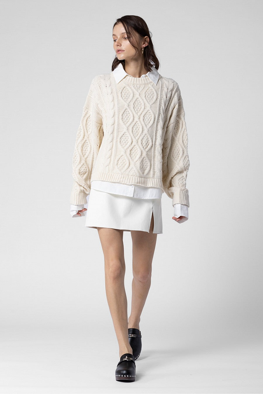 Universitaria Knitted Sweater with Detachable Collar