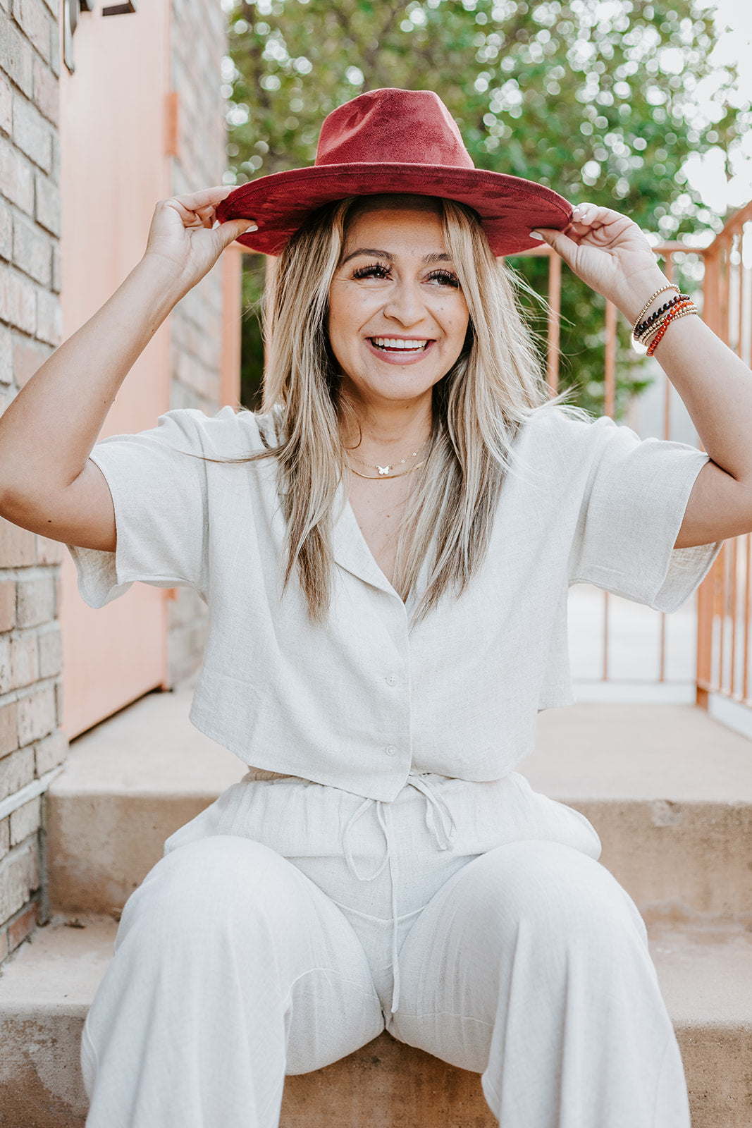 Doblè Curled Pencil Brim - Burgandy
