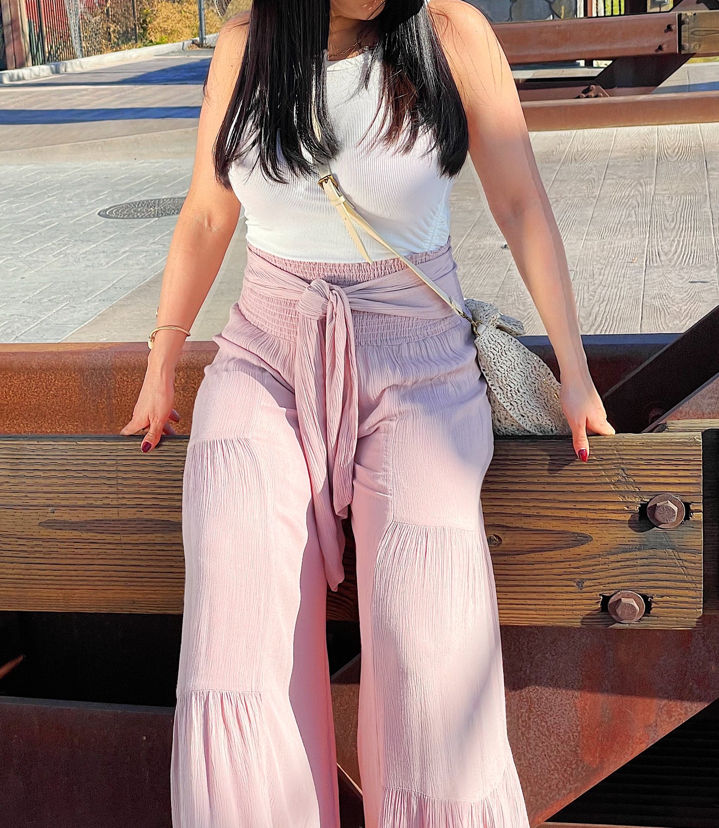 DESERT ROSE WIDE-LEG TROUSERS