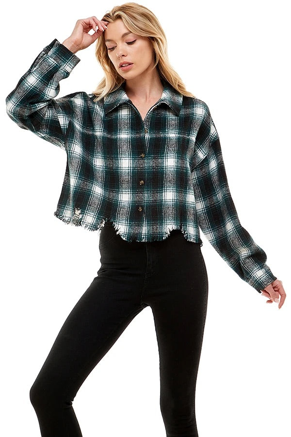 FEELING TOASTY CROPPED FLANNEL