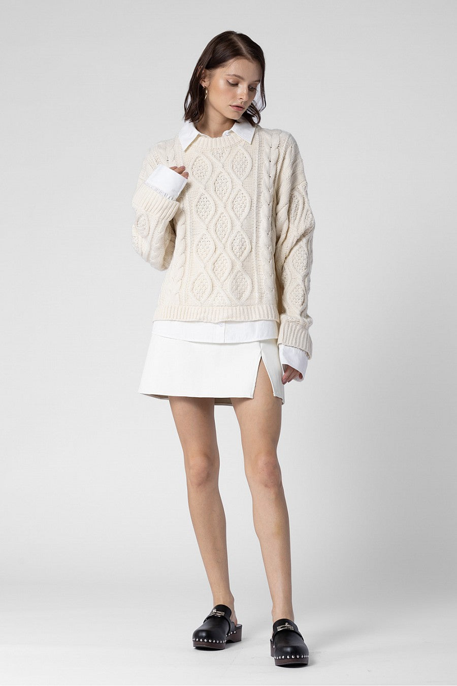 Universitaria Knitted Sweater with Detachable Collar