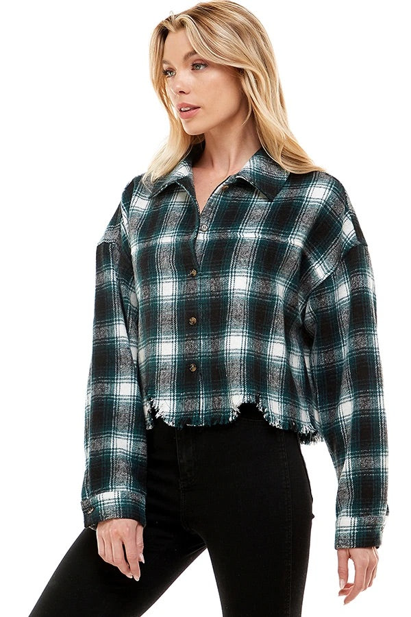 FEELING TOASTY CROPPED FLANNEL