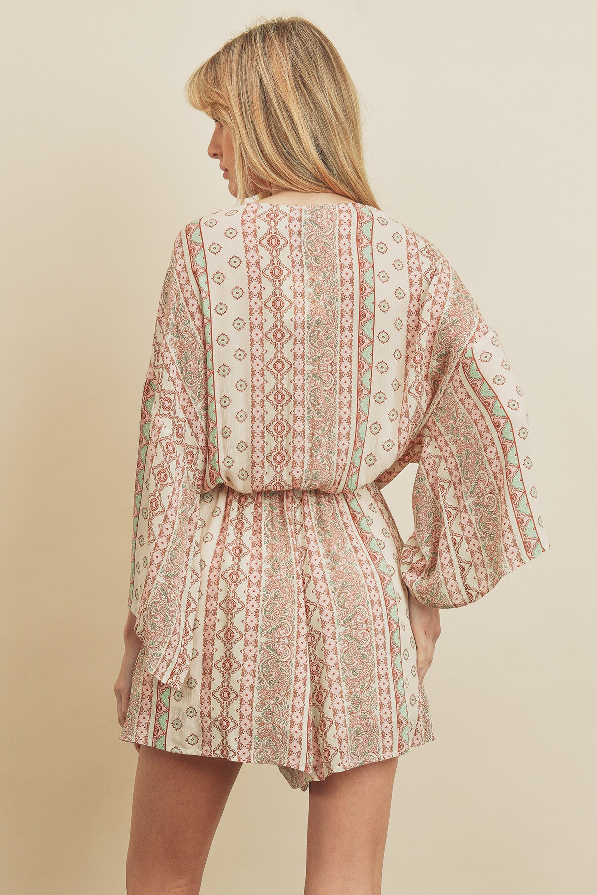 Pink Bahamas Tie-Accent Romper