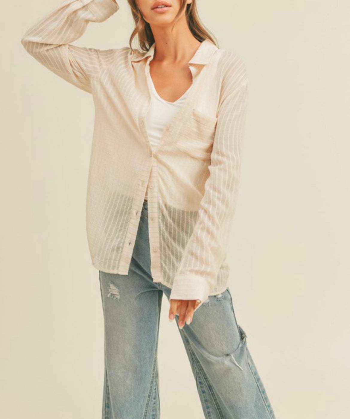 Cream and Sugar Button Down Shirt