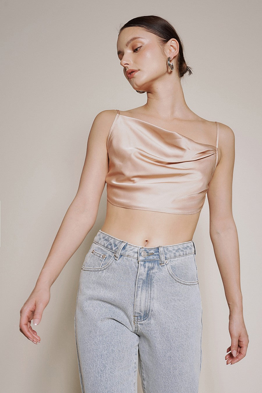 NOT YOUR SWEETHEART SATIN CROP TOP