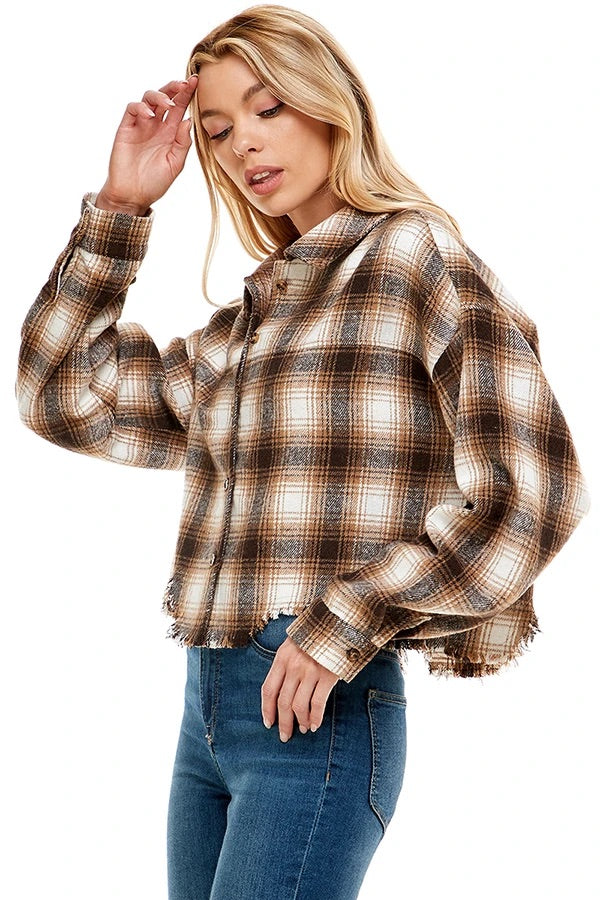 FEELING TOASTY CROPPED FLANNEL